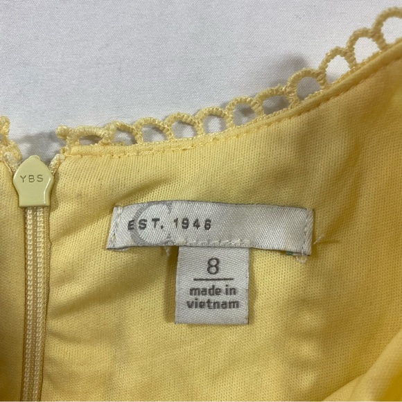 Est 1946 Yellow Dress women’s 8 lace overlay sleeveless high neck Sheath zipper - Picture 3 of 7
